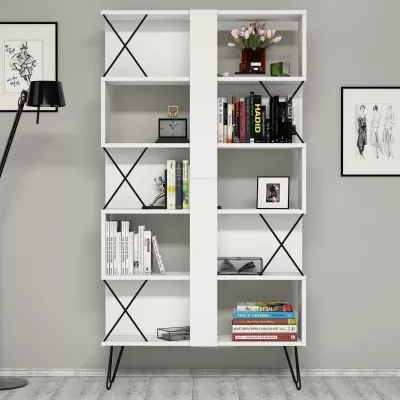 Set tavoline studimi me raft librash Hanah Home, ekstra, e bardhë