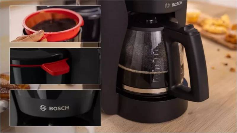 Aparat kafeje Bosch TKA3M13, 10 filxhanë, 1000W, i zi