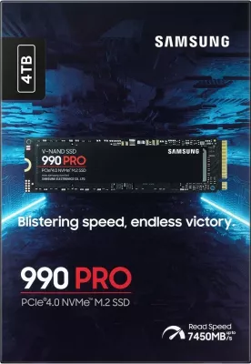 SSD Samsung 990 PRO, 4 TB, M.2, PCI Express 4.0, NVMe, V-NAND MLC