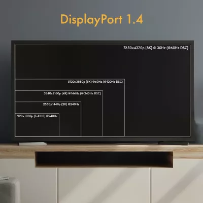 Kabëll optik Claroc DisplayPort 1.4 AOC 8K 10 m, ngjyrë zi-gri