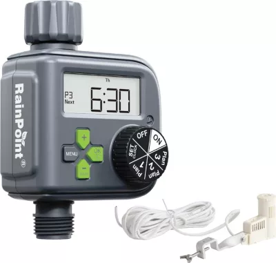 Kontrollues ujitjeje RainPoint ITV517V6-RS me sensor shiu, 3 programe, 0–90 min, LCD, IP54, gri, set
