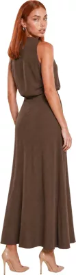 Maicë pa mëngë për femra I am Collo Morbido crinkle 25422V78, kafe [Madhësia: XS]