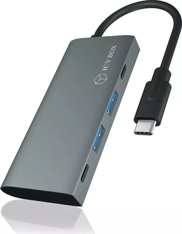 USB hub ICY BOX IB-HUB1428-C31, 4 porta, USB 3.2 Gen 2, alumini, antracit/zi
