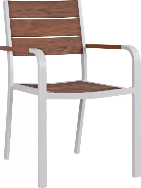 Karrige alumini e bardhë & Polywood FH5127.01 55x56x85 cm