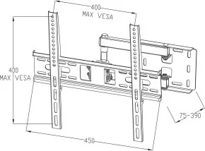 Mbajtëse për televizor ART AR-53, 22-55", e zezë 