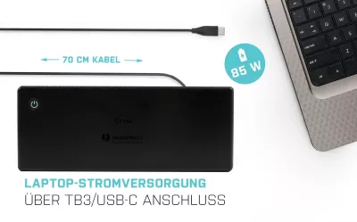 Docking station I-Tec Thunderbolt 3/USB-C Dual DisplayPort 4K, 85W, e zezë