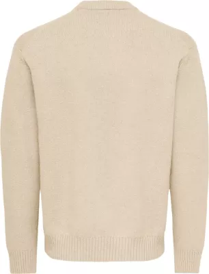 Xhemper për meshkuj Only & Sons Onsjames Rlx Crew Knit Noos 22033783, bezhë [Madhësia: S]