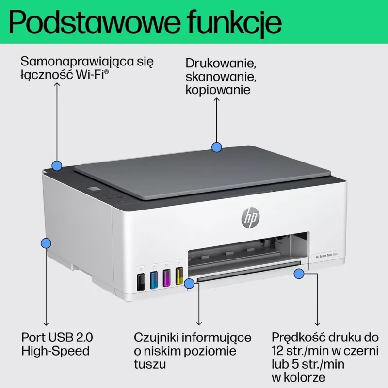 Printer All-in-One HP Smart Tank 580, për shtëpi dhe zyrë