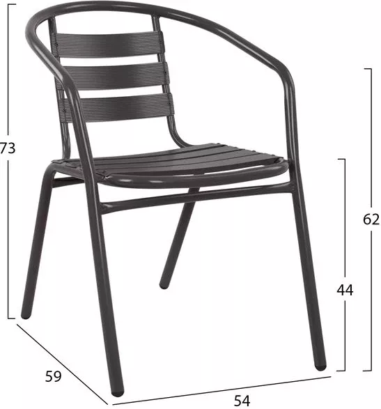 Set kopshti tavolinë Lima & karrige Laura FH10467, 3 pjesë, hiri