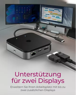 Docking station ICY BOX IB-DK8801-TB, USB4, 7 porte, 60W, anthracite