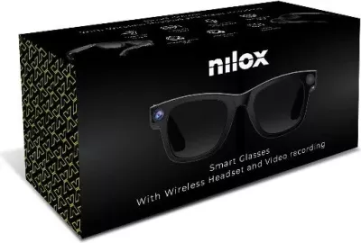 Syze të mençura Nilox SmartGlasses, kamera 8MP, audio Bluetooth, 16GB, të zeza