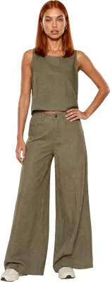 Crop top I am 17612, për femra, jeshile sherebele [Madhësia: M]