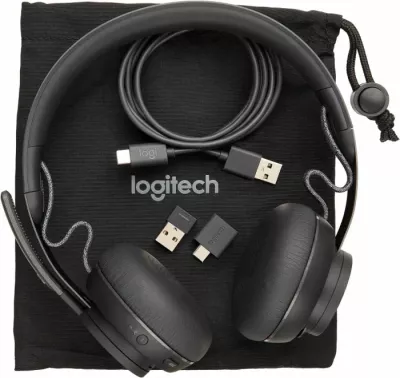 Kufje wireless Logitech Zone Wireless 981-000854, MS Teams, ANC, Bluetooth 5.0, me mikrofon, të zeza