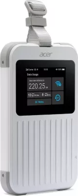 Router portabil Acer Connect Enduro M6E 5G, Wi-Fi 6E, ekran me prekje, bateri 8000mAh, i bardhë