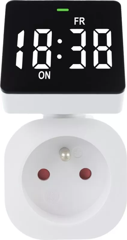 Ndërrues kohe digjital GreenBlue GB610 E, 16A, IP20, Bardhë