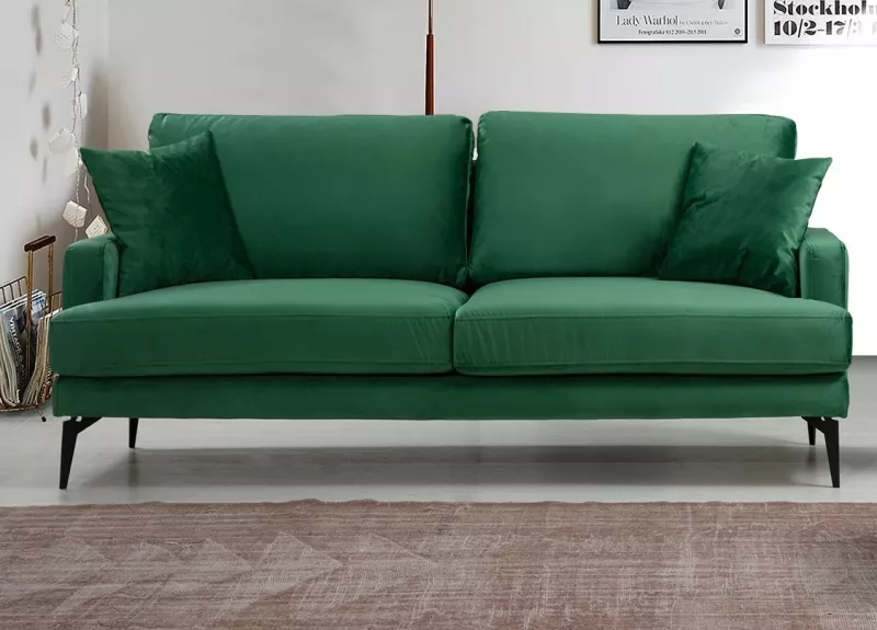 Divan dy ulëshe, ngjyrë e gjelbër, Papira 2 Seater