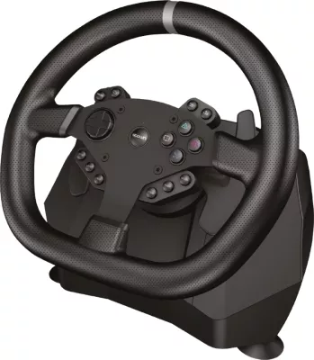 Timoni garash Spawn Momentum Pro, me pedale e levë shpejtësish, me kabllo, 270/900°, për PC/PS3/PS4/Xbox One/Series/Nintendo Switch, i zi