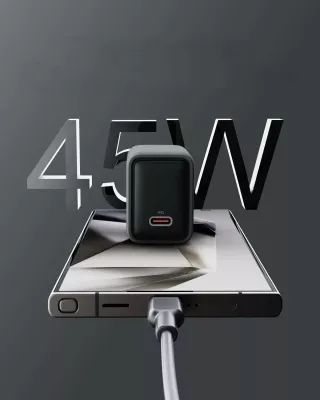 Karikues rrjeti Aukey PA-C2 45W 1x USB-C PD 3.0 GaN, gri