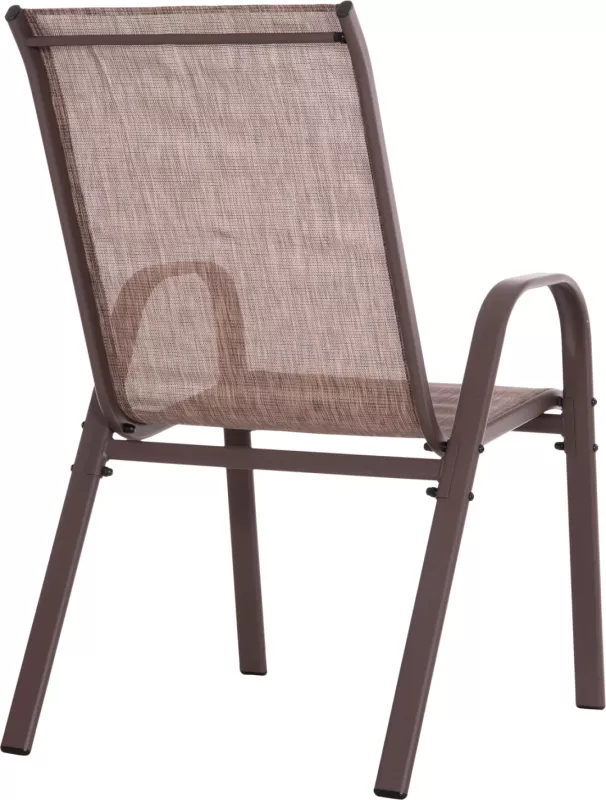 Karrige për jashtë LEON, kornizë metali ngjyrë kafe & tekstilene-4 copë, 55x70x91Hcm., set prej 4 copësh