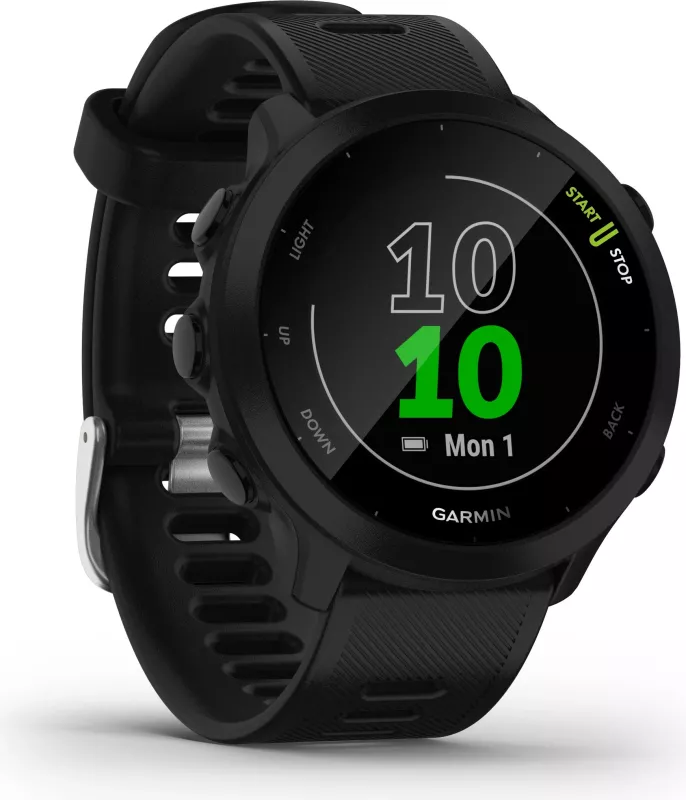 Smartwatch Garmin Forerunner 55, GPS, 2.64 cm, e zezë