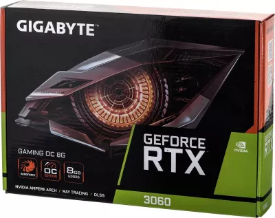 Kartë grafike Gigabyte GeForce RTX 3060 GAMING OC 8GB, e zezë