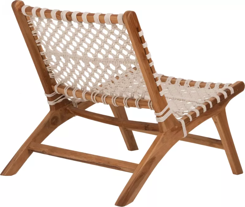 Karrige ANTIB FH9466.01 dru TEAK natyral dhe litar i bardhë 65x78x68Hcm