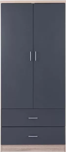 Dollap 2 dyer me 2 sirtarë Sonama-Gri 80x42x180 cm