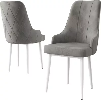 Set karrigesh (6 copë), Hanah Home, Trex, gri dhe e bardhë