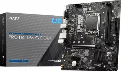 Pllakë amë MSI PRO H610M-G DDR4, 64GB max, e zezë
