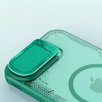 Mbështjellës Nillkin Iceblade Prop Magnetic për iPhone 16e, me kapak kamere dhe mbajtëse, Jeshil
