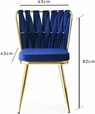 Set karrigesh (2 copë), Hanah Home, Kuşaklı - 209 V2, ngjyrë ari dhe kaltër e errët