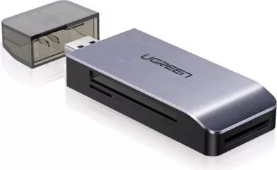 Lexues kartelash memorie UGREEN 50541, 4-në-1 USB 3.0 (SD/microSD/CF/MS), argjend