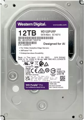 Hard disk WD Purple Pro WD122PURP 12TB 3.5\" SATA 6Gb/s 7200rpm 512MB