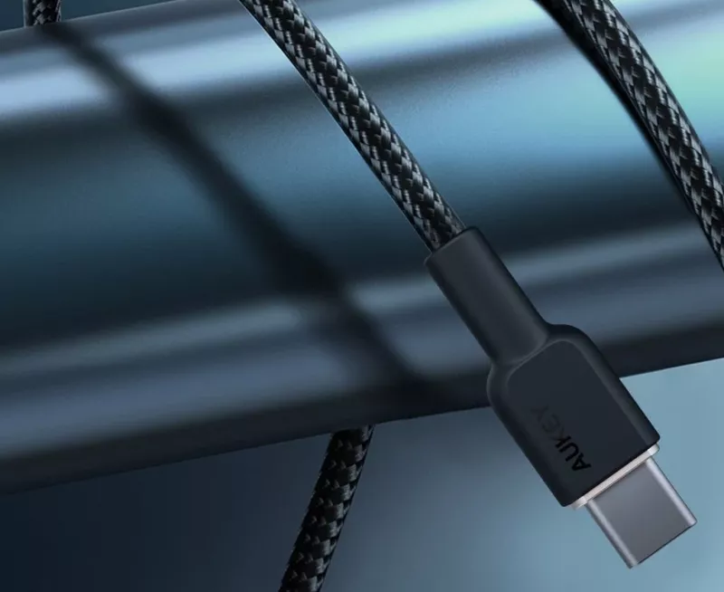 Kabllo AUKEY CB-NCC1 USB-C Type-C PD 60W 3A 1m Nylon e Zezë