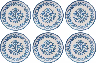 Set pjatash shërbimi (6 copë), Hermia Concept, ngjyrë blu e bardhë
