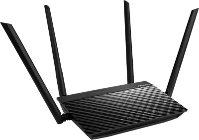Router ASUS RT-AC1200 V2 Dual-Band WiFi 5 (802.11ac) 300+867 Mbps, 4 antena të jashtme, i zi