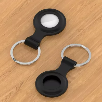 Mbështjellës Tech-Protect Icon për Apple AirTag, silikon, i zi