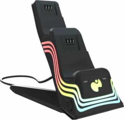 Karikues i dyfishtë për kontrolla Xbox PDP Afterglow Wave, USB-C, RGB, i zi