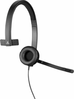 Kufje Logitech H570e (981-000571), mono, USB, me mikrofon, zi