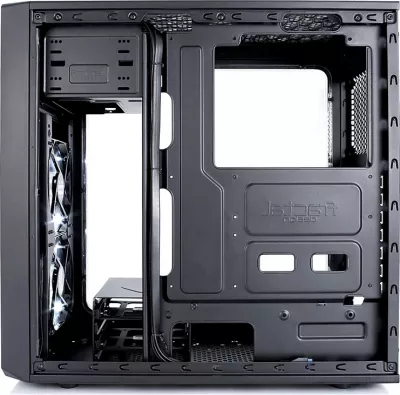 Kasë Fractal Design Focus G Midi Tower, ATX, micro ATX, ITX, e zezë, me dritare anësore dhe LED të bardhë