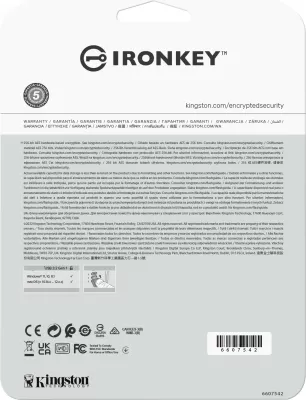 USB Kingston IronKey Vault Privacy 50, 128GB, USB 3.2, i zi/blu, enkriptim AES-256