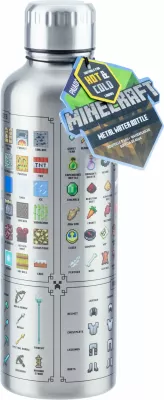 Shishe uji metalike Paladone Minecraft 500 ml, argjend
