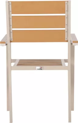 Karrige alumini SAGA FH5981.04, ngjyrë shampanjë-polivud, natyrale, 55x55x86H cm
