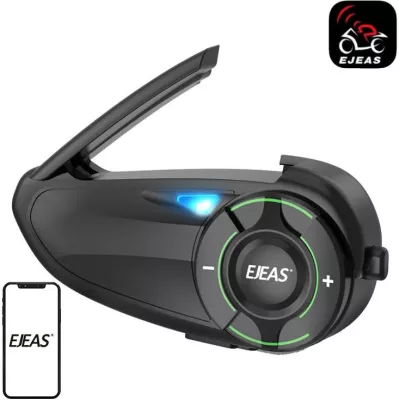 Interkom për motoçikletë EJEAS Q8, Bluetooth 5.1, IP67, i zi