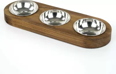 Enë ushqimi për kafshë, dru bredhi, ngjyrë arre, Hanah Home Pet016