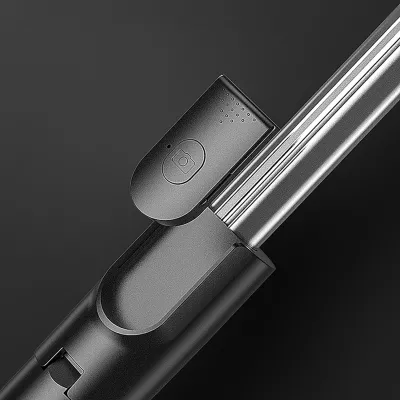 Selfie stick Hurtel WH1YXS tripod teleskopik 1m me llambë LED, mbajtëse telefoni, e zezë