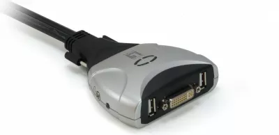 Switch KVM LevelOne 2-Port USB DVI-D, 1920 x 1200, Zi, Gri