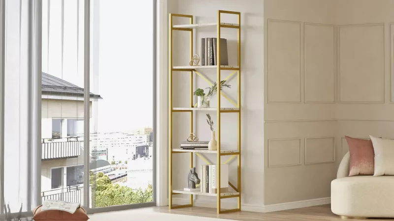 Raft librash Hanah Home, Vg3-Ge, mermer dhe ari