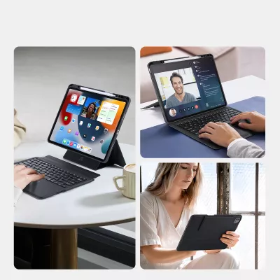 Mbështjellës me tastierë Bluetooth Dux Ducis DK Series për iPad Pro 12.9 (2020/2021/2022), i zi