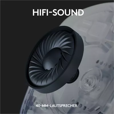 Kufje gaming Logitech G G435 LIGHTSPEED, Wireless, 20 - 20000 Hz, 165 g, E bardhë dhe lejla